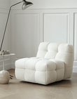 Aletheia Accent Armchair, Lounge Chair, White Boucle