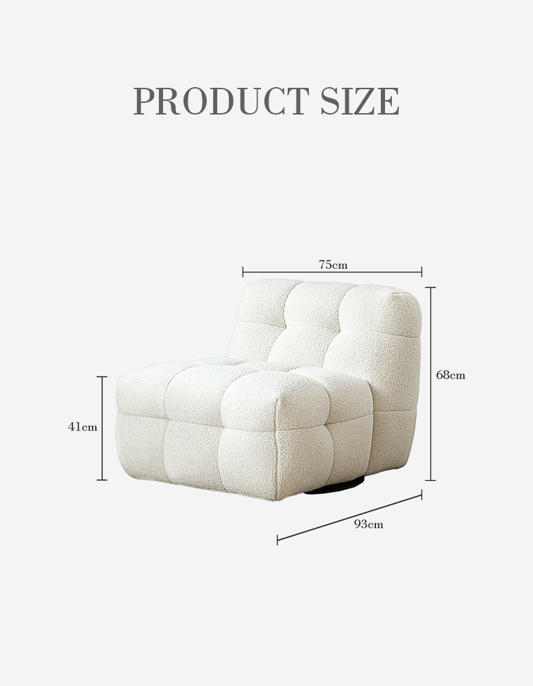 Aletheia Accent Armchair, Lounge Chair, White Boucle