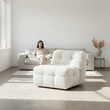 Aletheia Accent Armchair, Lounge Chair, White Boucle