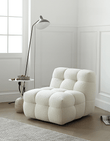 Aletheia Accent Armchair, Lounge Chair, White Boucle