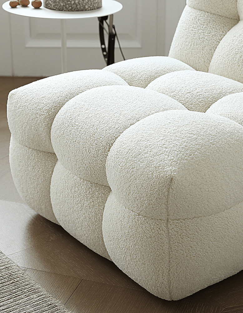 Aletheia Accent Armchair, Lounge Chair, White Boucle