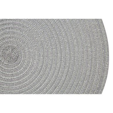 Alice Round Silver Thread Woven Placemat