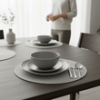 Alice Round Silver Thread Woven Placemat
