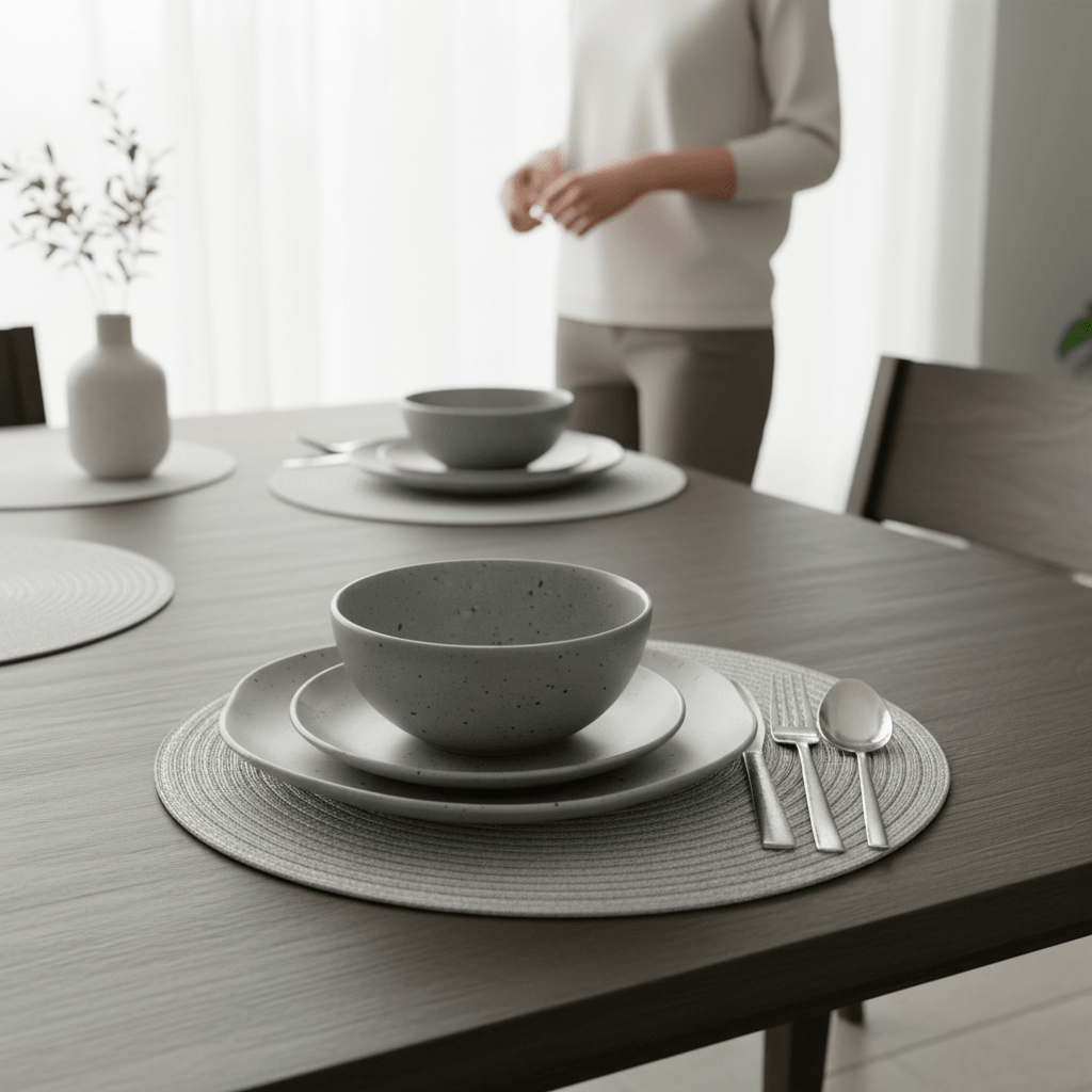 Alice Round Silver Thread Woven Placemat