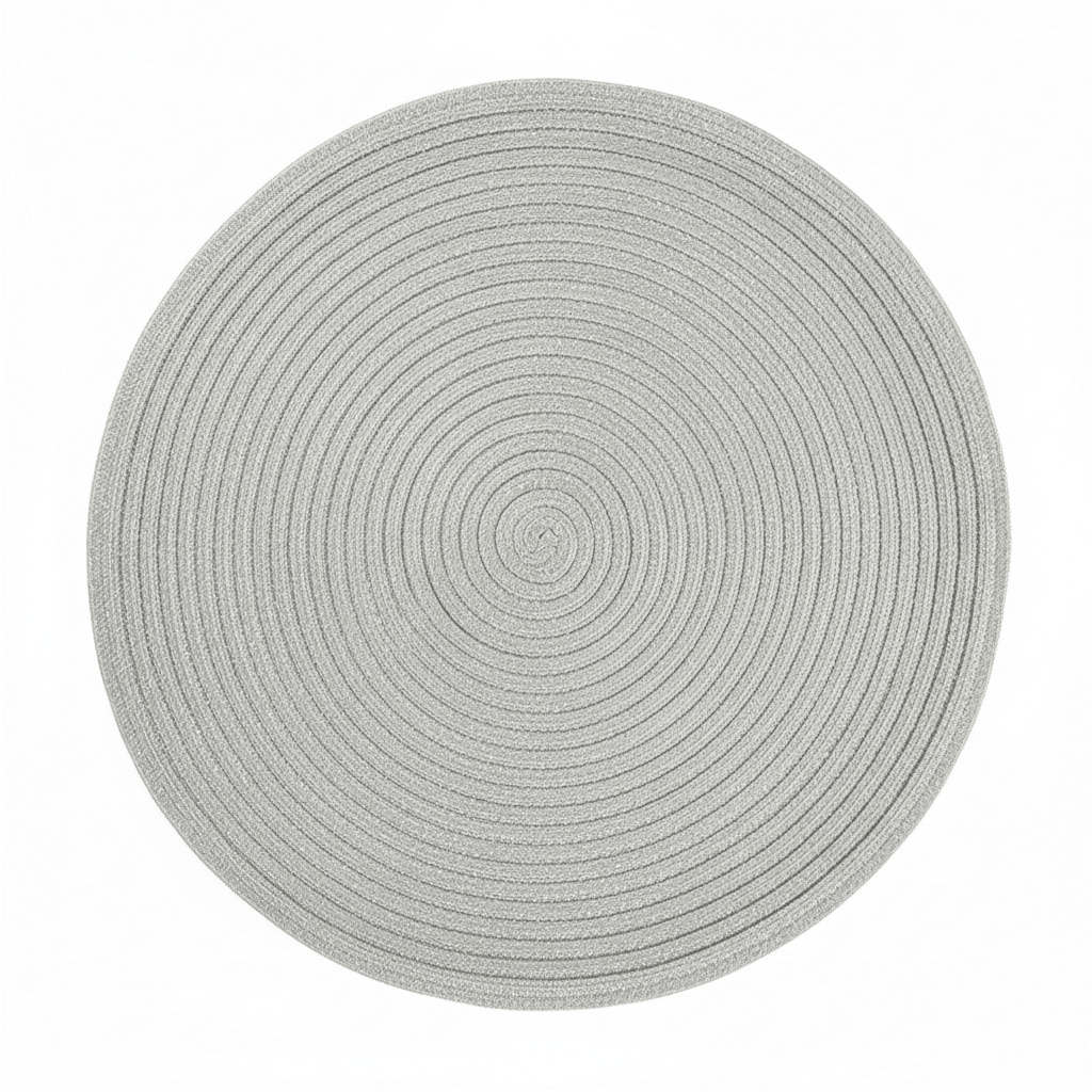 Alice Round Silver Thread Woven Placemat