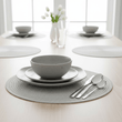 Alice Round Silver Thread Woven Placemat
