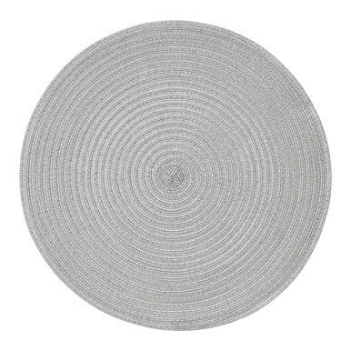Alice Round Silver Thread Woven Placemat