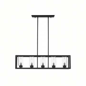 Aliko 5 Bulb Matte Black Ceiling Light