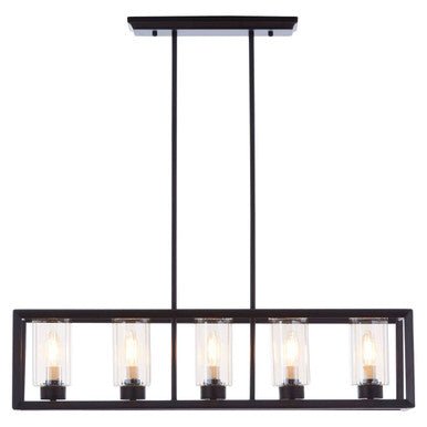 Aliko 5 Bulb Matte Black Ceiling Light