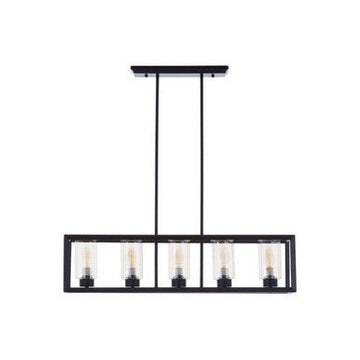 Aliko 5 Bulb Matte Black Ceiling Light