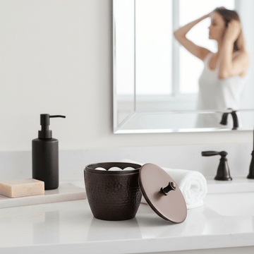 Allegra Bronze Finish Metallic Bathroom Jar