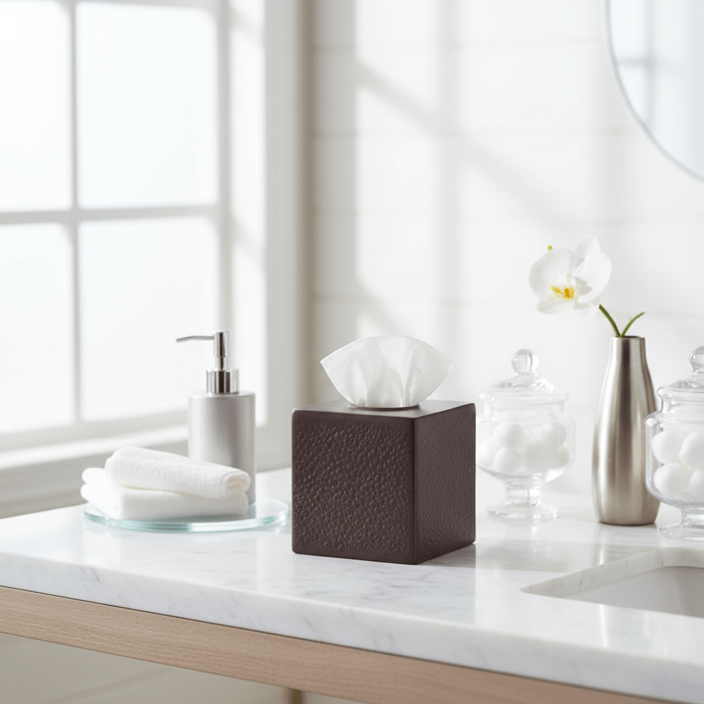 Allegra Bronze Finish Tissue Box