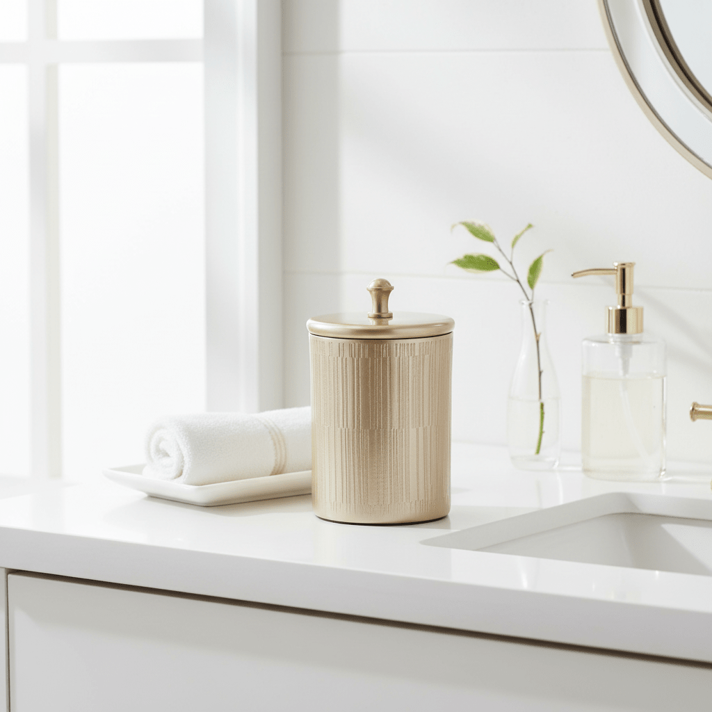 Allegra Champagne Finish Bathroom Jar