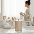 Allegra Champagne Finish Bathroom Jar