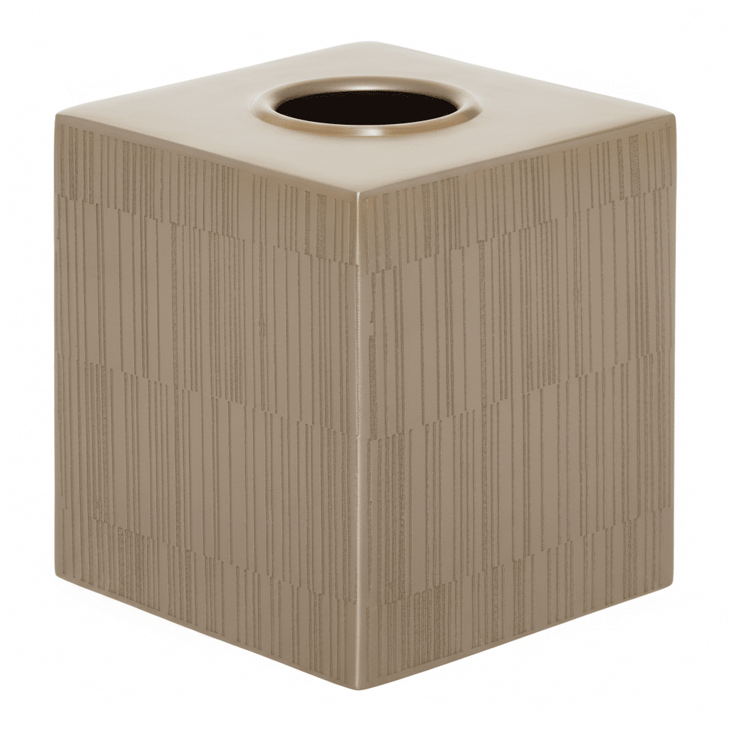Allegra Champagne Finish Tissue Box