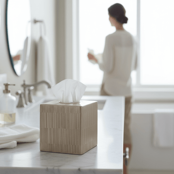 Allegra Champagne Finish Tissue Box