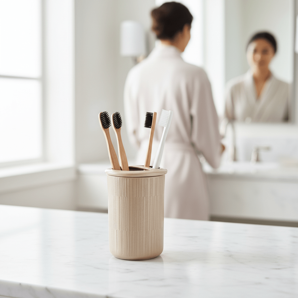 Allegra Champagne Finish Toothbrush Holder