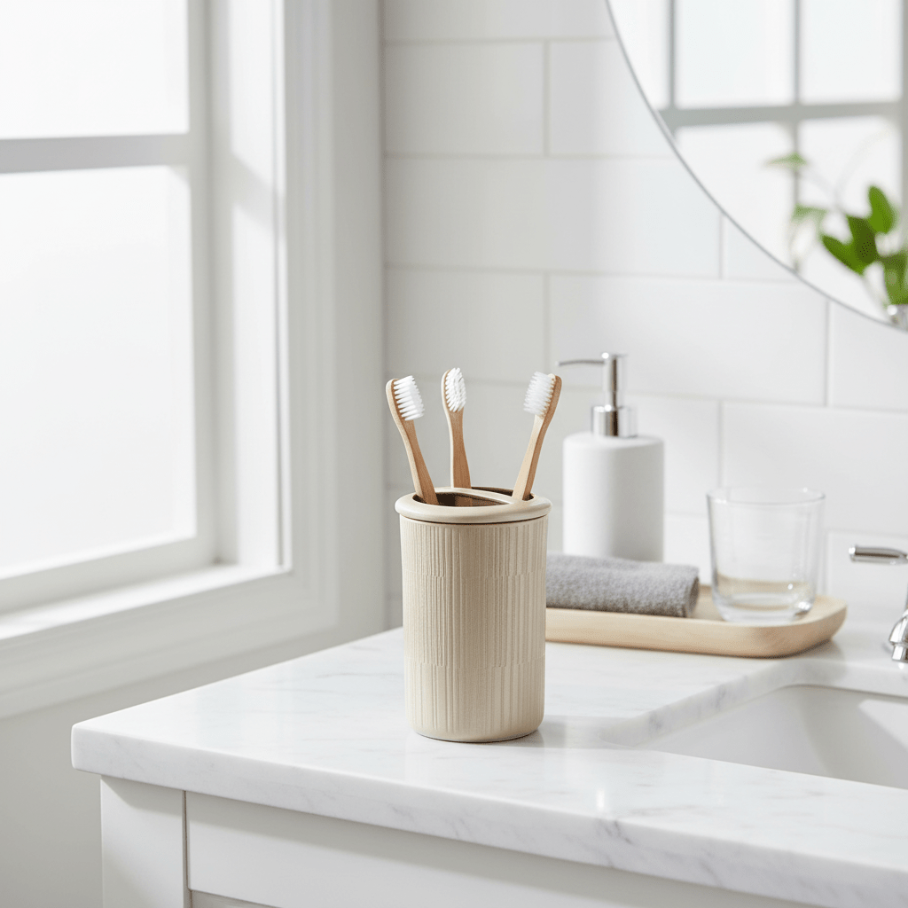 Allegra Champagne Finish Toothbrush Holder