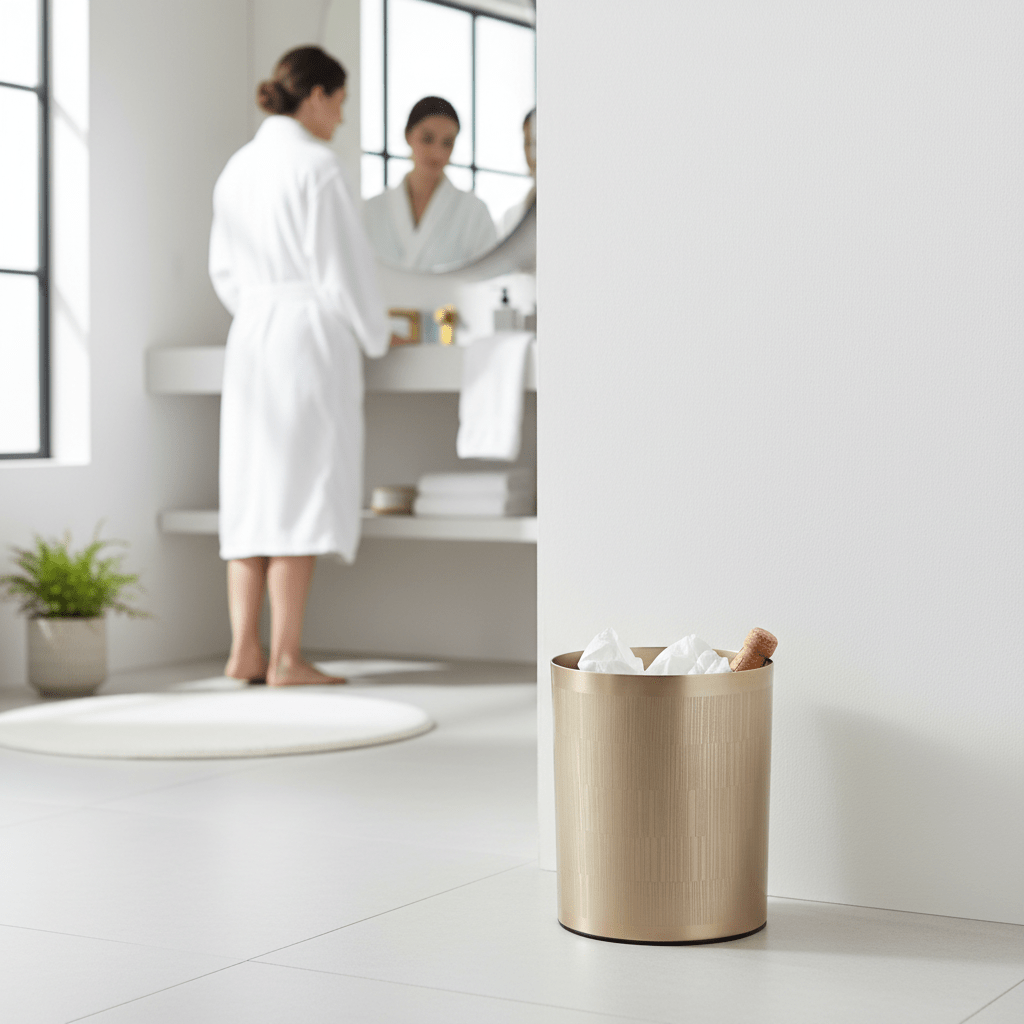 Allegra Champagne Finish Waste Bin
