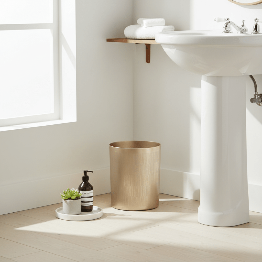 Allegra Champagne Finish Waste Bin