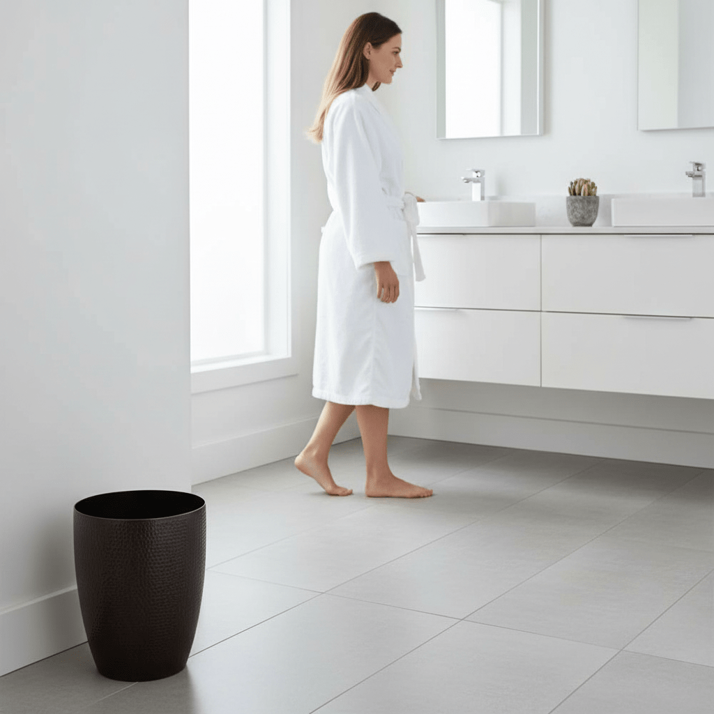 Allegra Dark Bronze Finish Waste Bin