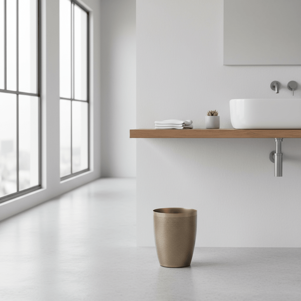 Allegra Etched Detail Aluminium Waste Bin