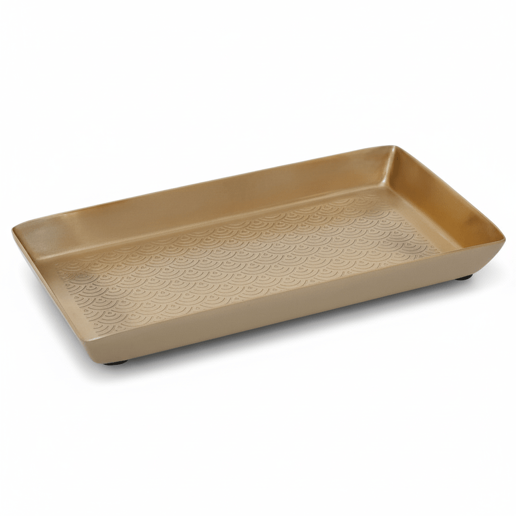 Allegra Etched Metallic Bathroom Tray