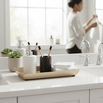 Allegra Etched Metallic Bathroom Tray
