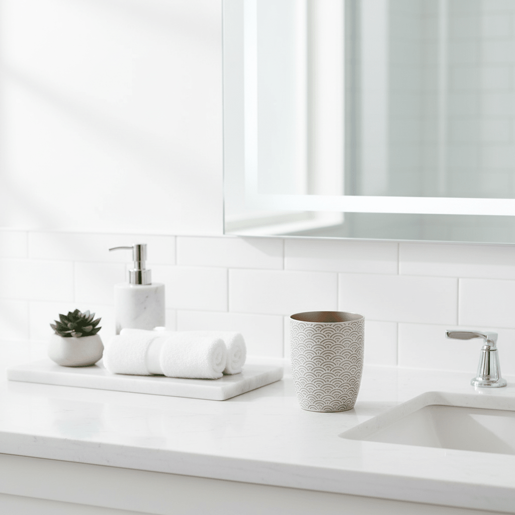 Allegra Etched Metallic Bathroom Tumbler