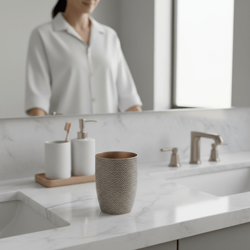 Allegra Etched Metallic Bathroom Tumbler
