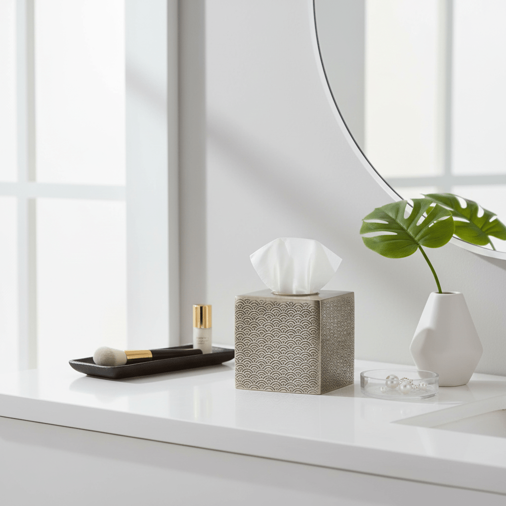 Allegra Etched Metallic Tissue Box