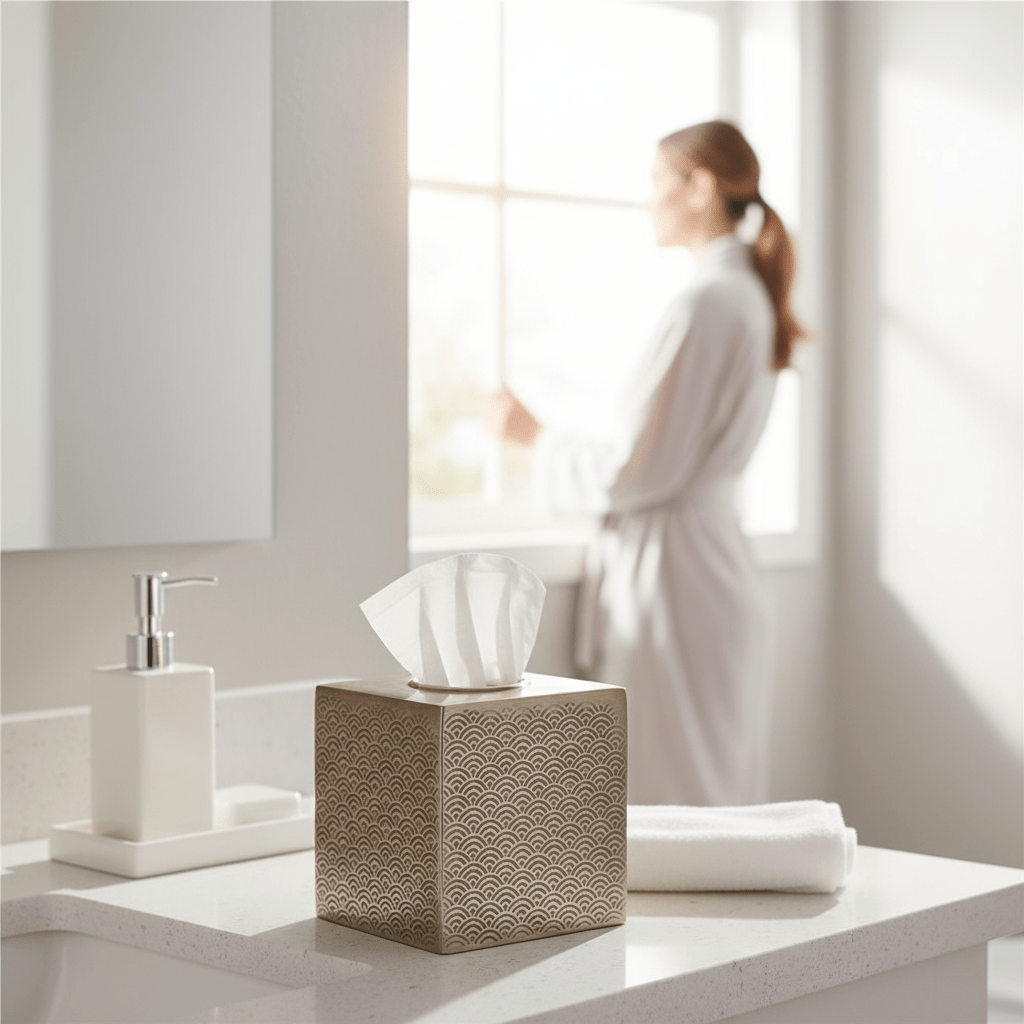 Allegra Etched Metallic Tissue Box