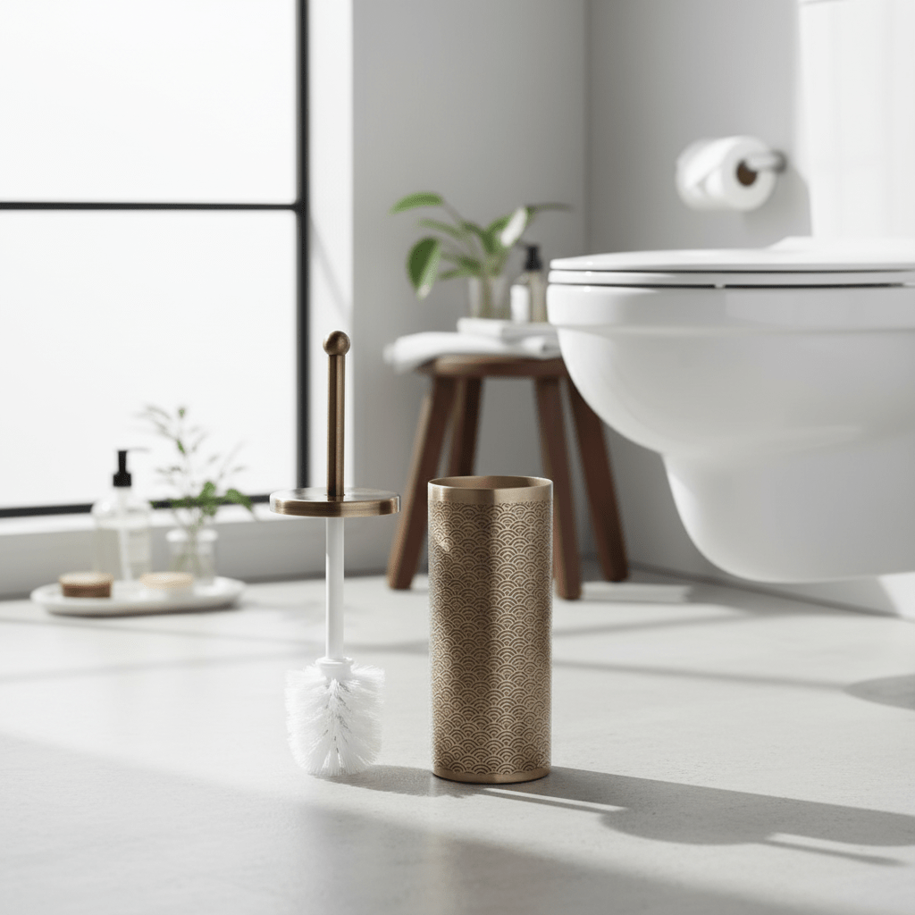 Allegra Etched Metallic Toilet Brush