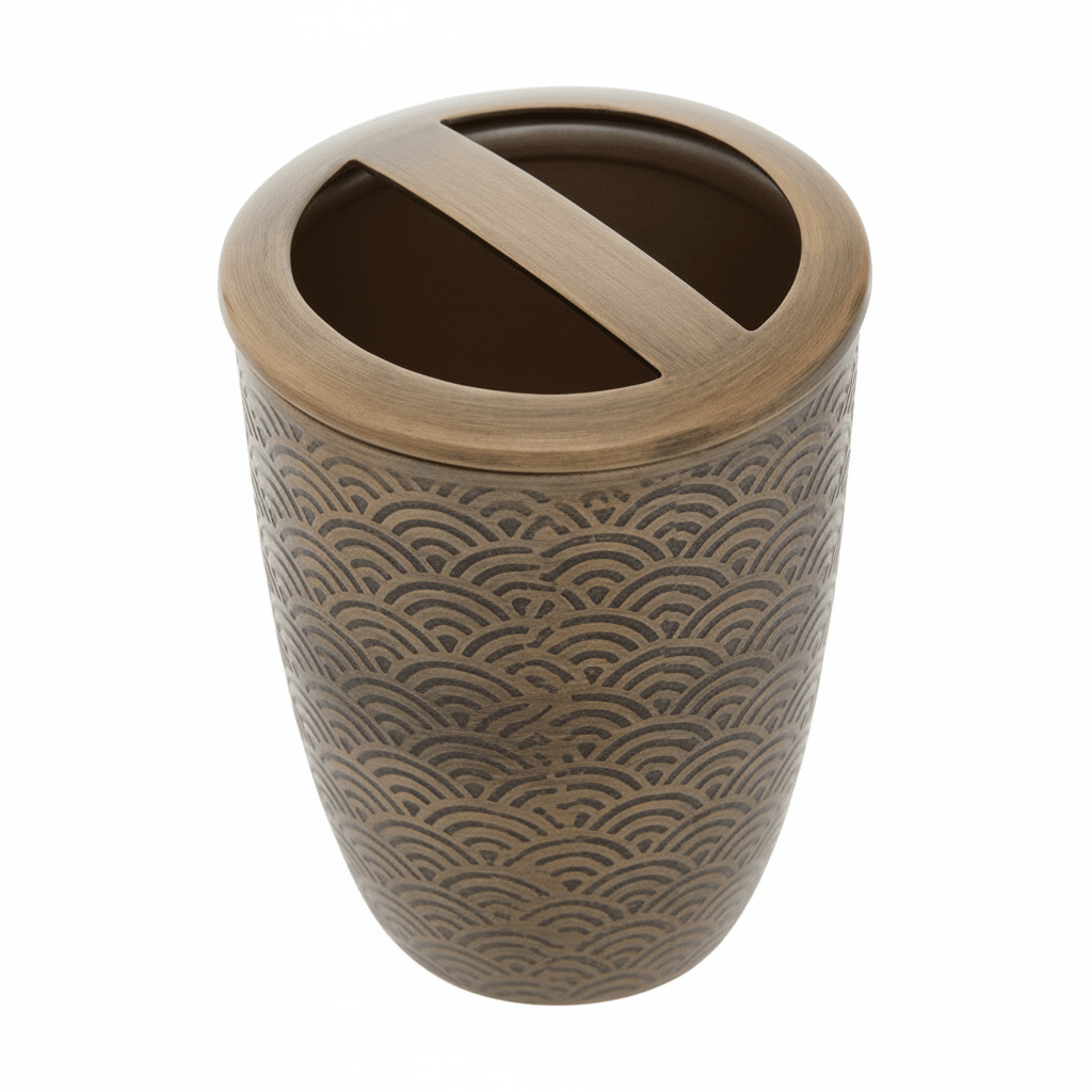 Allegra Etched Metallic Toothbrush Holder