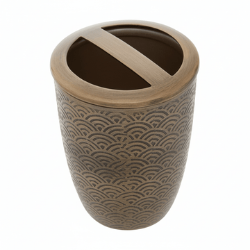 Allegra Etched Metallic Toothbrush Holder