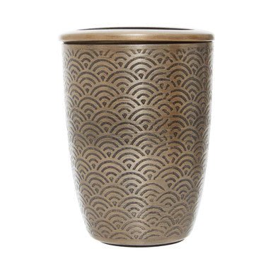 Allegra Etched Metallic Toothbrush Holder