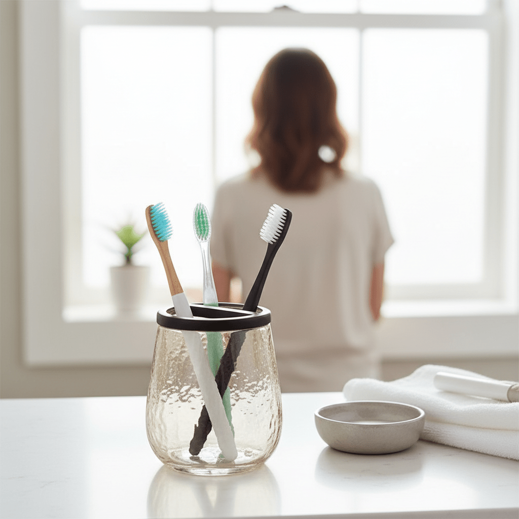 Allegra Glass Toothbrush Holder