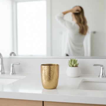 Allegra Gold Finish Bathroom Tumbler