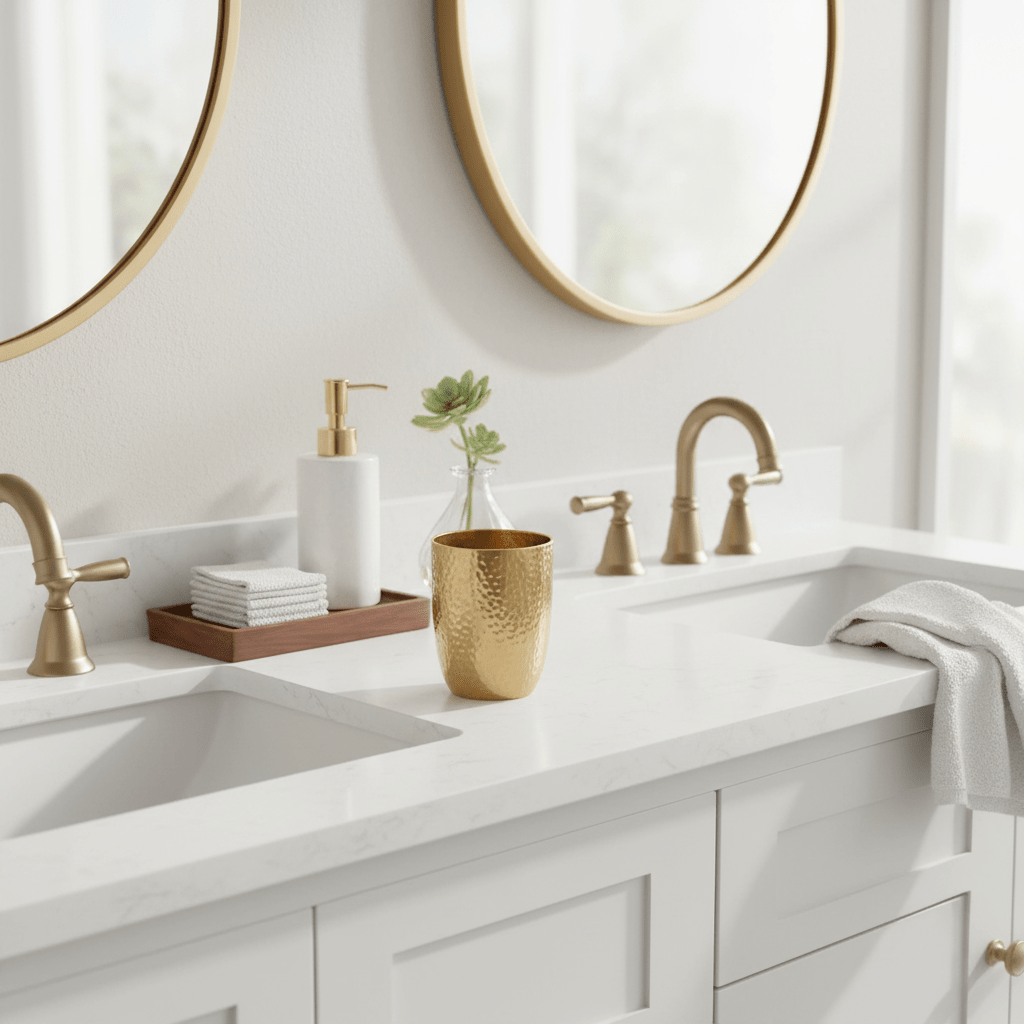 Allegra Gold Finish Bathroom Tumbler