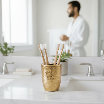 Allegra Hammered Effect Toothbrush Holder