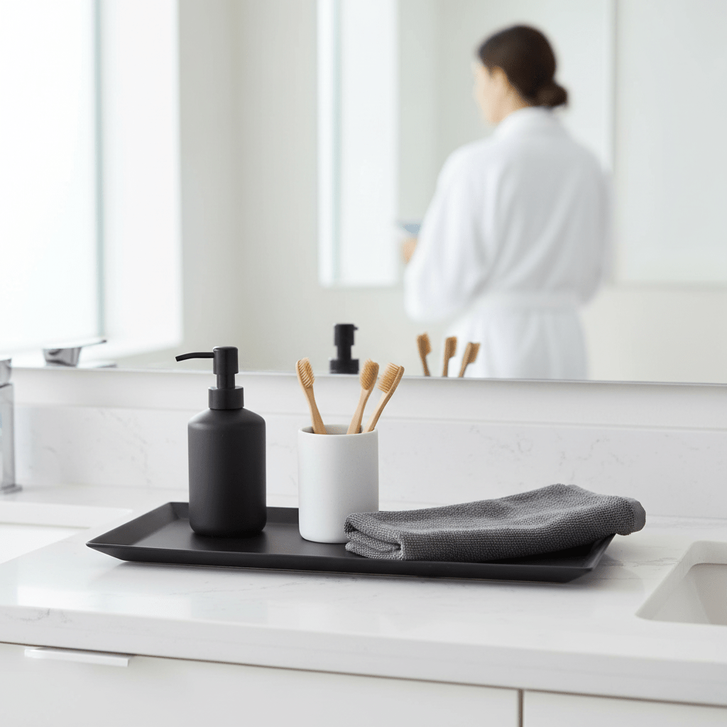 Allegra Kiara Black Bathroom Tray