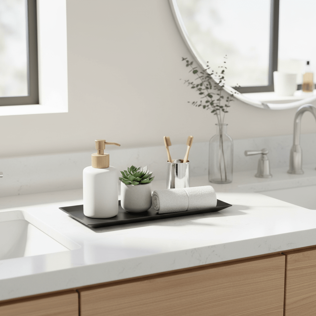 Allegra Kiara Black Bathroom Tray