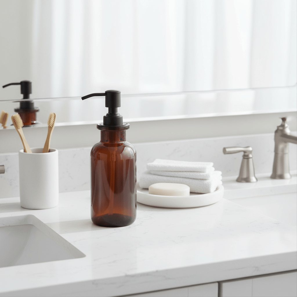 Allegra Kiara Brown Glass Soap Dispenser