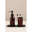 Allegra Kiara Brown Glass Toothbrush Holder