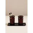 Allegra Kiara Brown Glass Toothbrush Holder