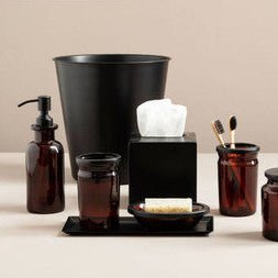 Allegra Kiara Brown Glass Toothbrush Holder