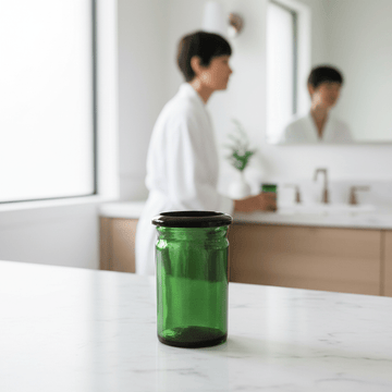 Allegra Kiara Green Glass Bathroom Glass Tumbler