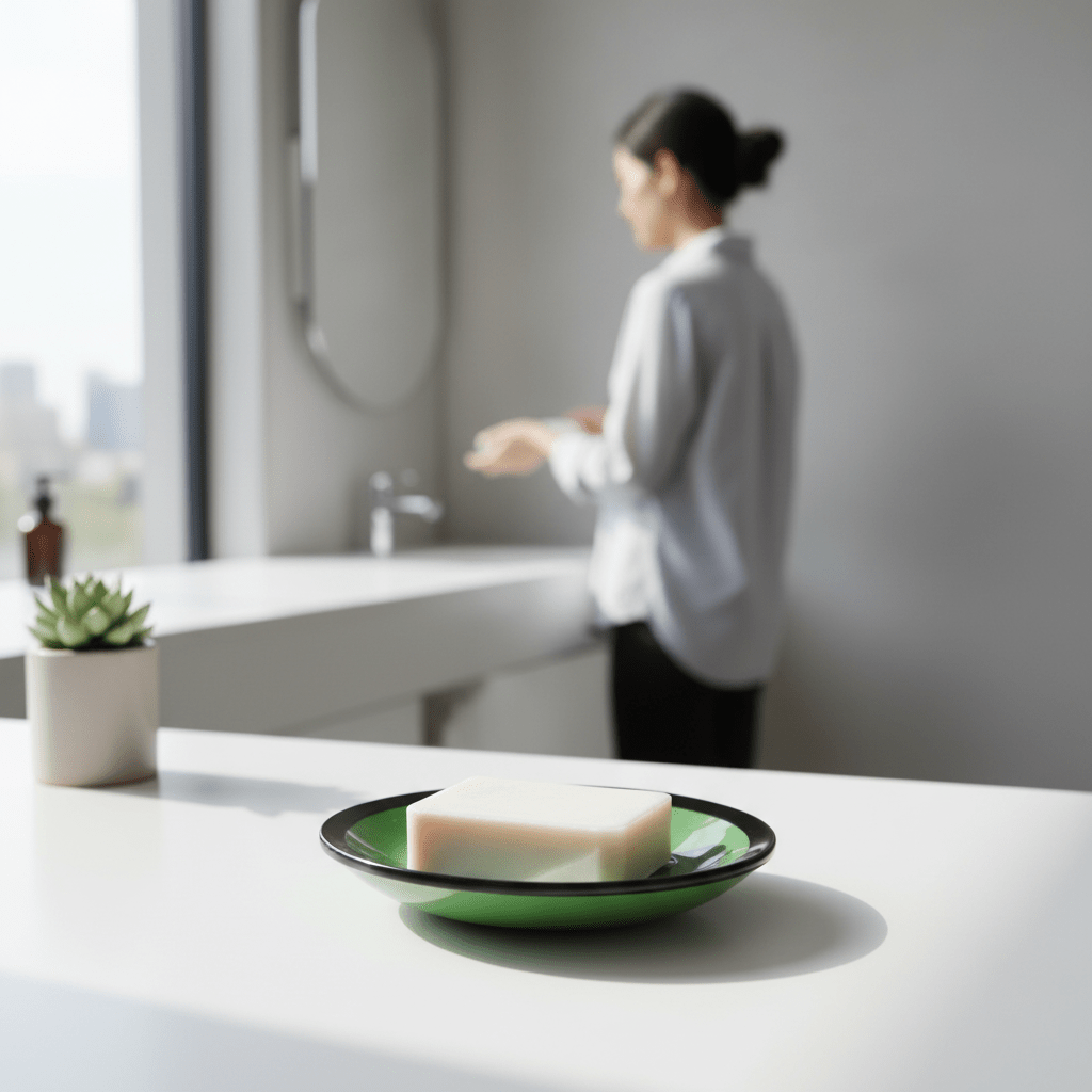 Allegra Kiara Green Glass Soap Dish