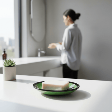 Allegra Kiara Green Glass Soap Dish