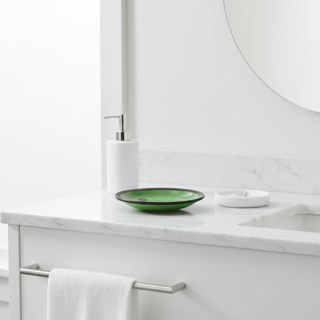 Allegra Kiara Green Glass Soap Dish